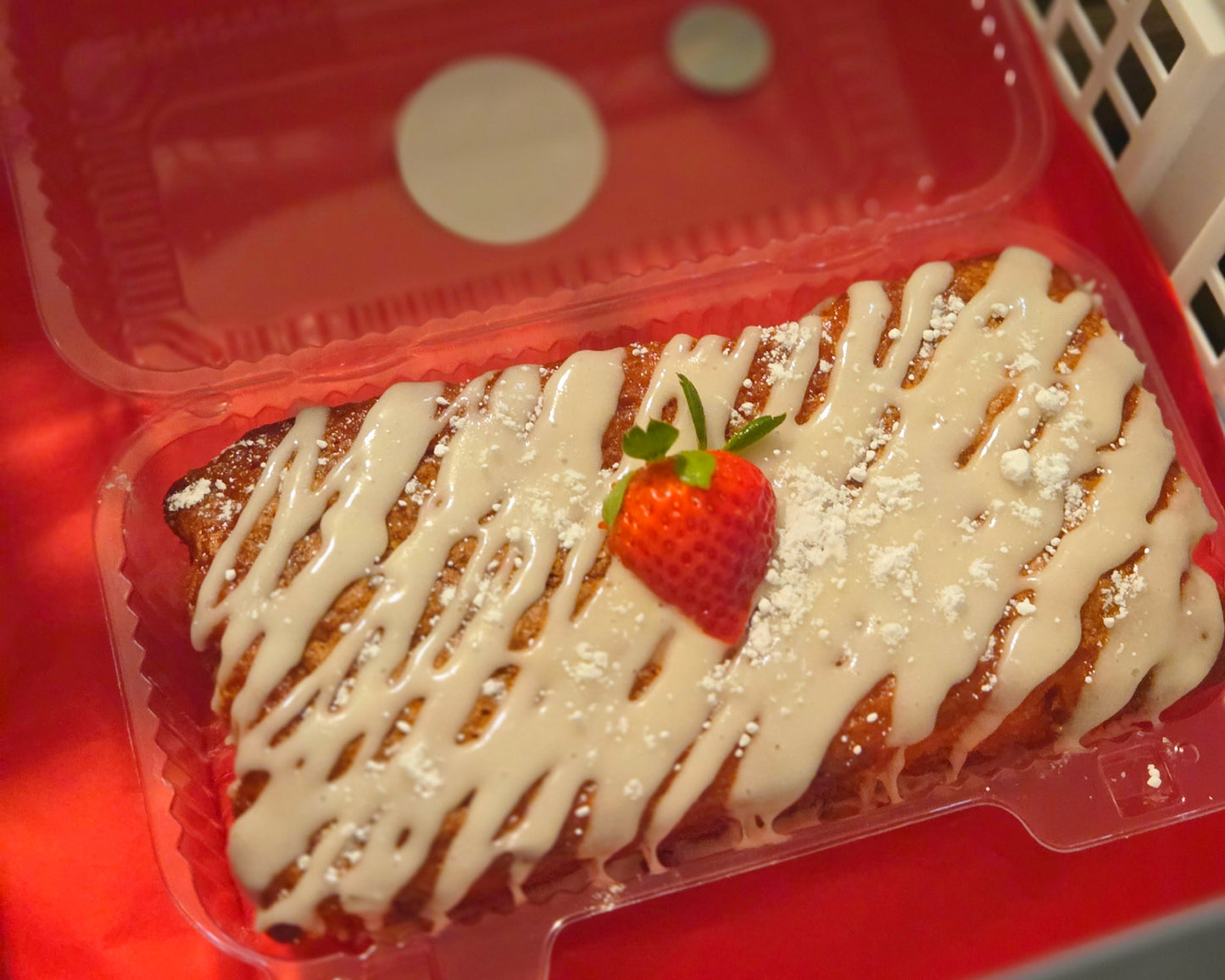 Strawberry Pound Cake with Vanilla Icing