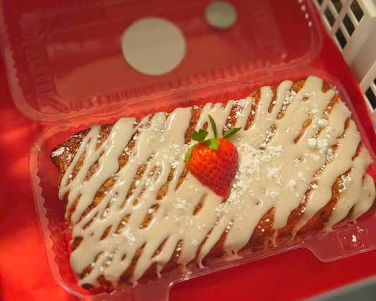 Strawberry Pound Cake with Vanilla Icing